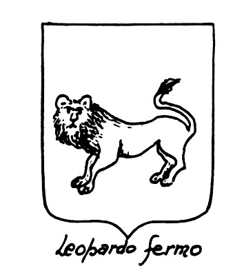 Image of the heraldic term: Leopardo fermo